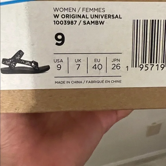 Sandals Teva Women Original Universal Sun And Moon Black White - Picture 3 of 3